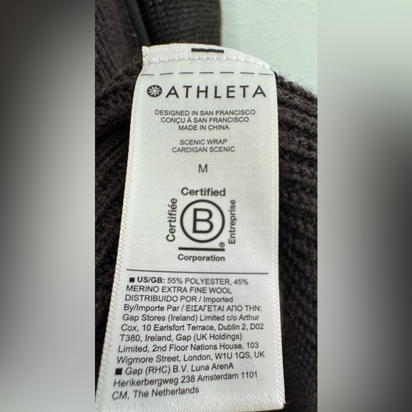 Athleta Scenic Wrap Merino Wool Blend Cardigan in Walnut Brown Size Medium - Picture 12 of 14